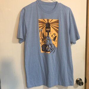 KUT News Radio Graphic Blue T-shirt, Size Medium or Large